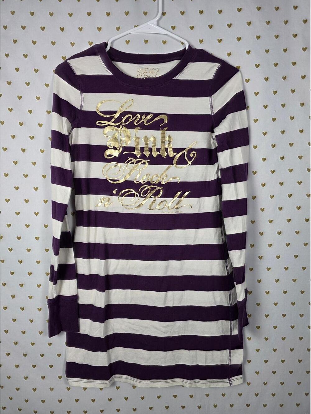 Victorias Secret PINK Vintage Striped Long Sleeve ROCK N ROLL Dress XS